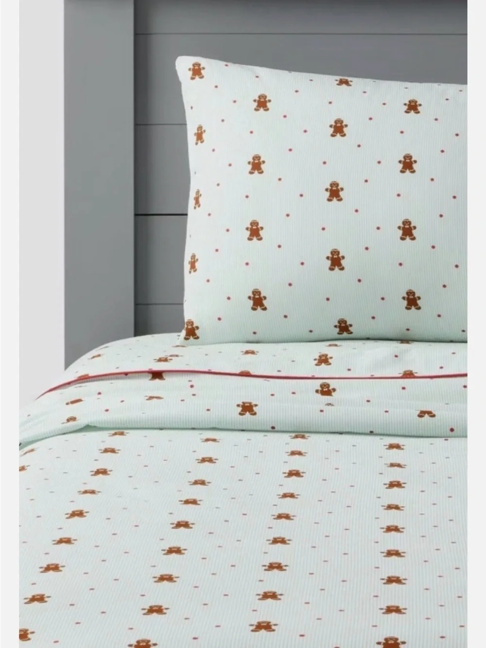 Gingerbread DREAMS Mint Pin Stripe Poka Dots FULL Sheets —  Festive Nostalgic